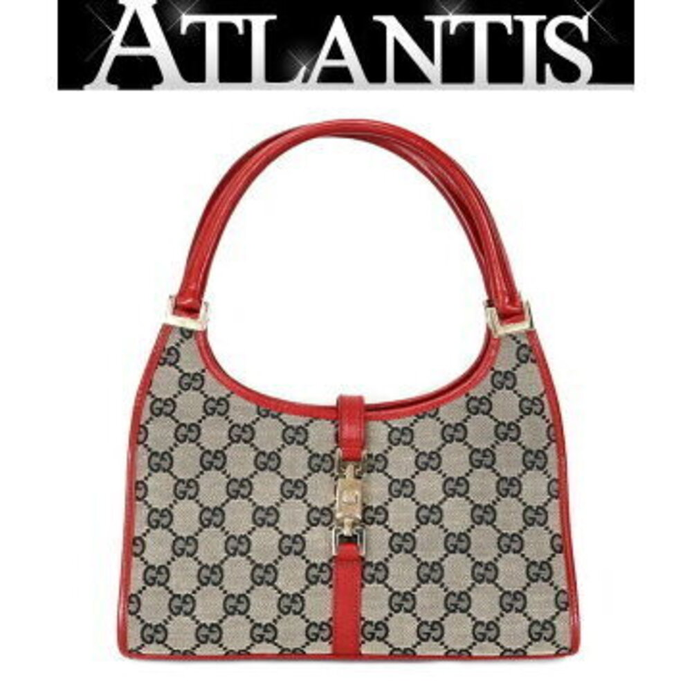 Gucci Jackie handbag GG gray red